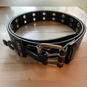 NEW Hot Topic Black Faux Leather Grommet Belt XL
